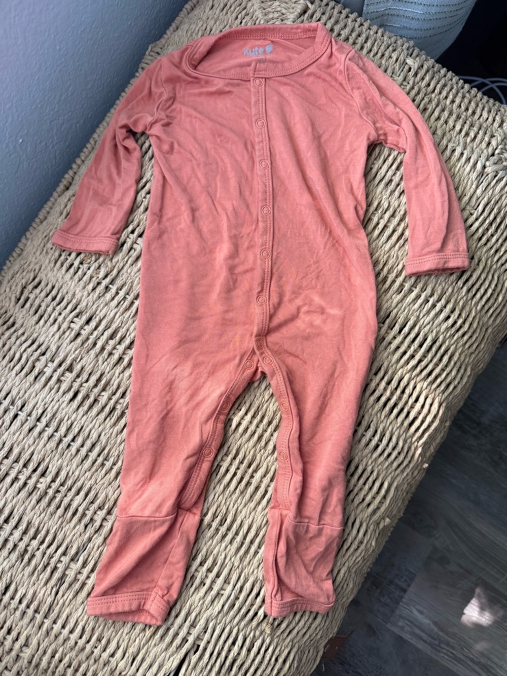 Kyte BABY 3-6 Month Rust Long-Sleeve Romper